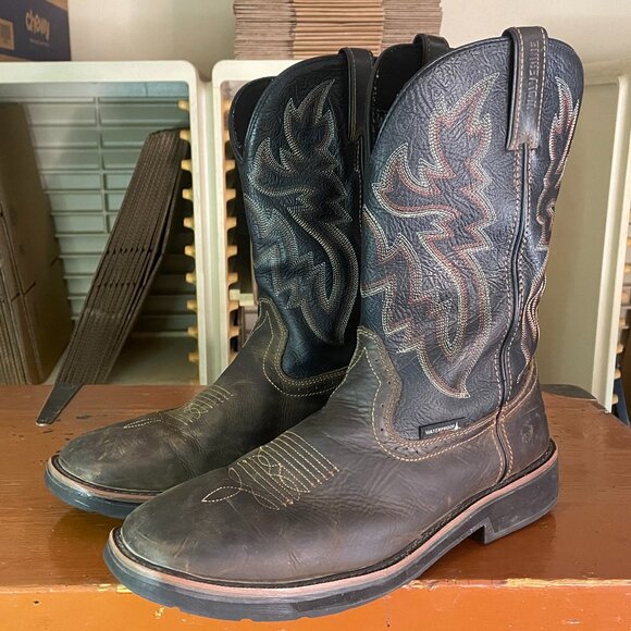 WOLVERINE Men's Size 13 M Black Brown Leather Rancher Soft Toe Work Boots W10765 - Picture 1 of 10